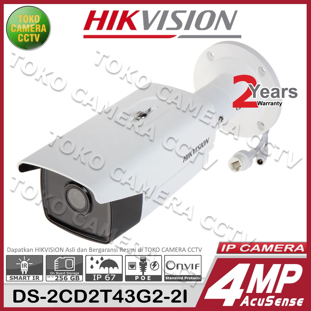 IP CAMERA 4MP HIKVISION DS-2CD2T43G2-2I AcuSense IP KAMERA