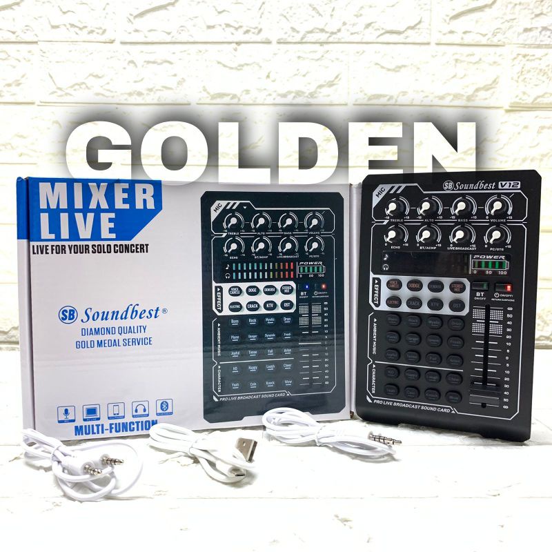 Soundcard Soundbest V10 - V12 Original With Bluetooth - Soundcard Live Streaming Interface  V 10 - V