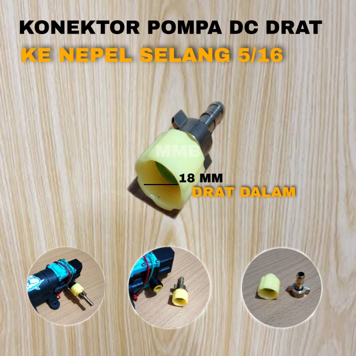 KONEKTOR POMPA DC TYPE DRAT KE NEPEL 5/16