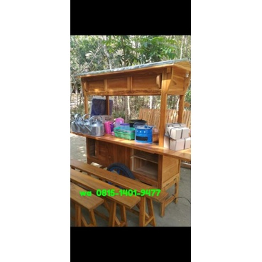 gerobak angkringan kayu jati