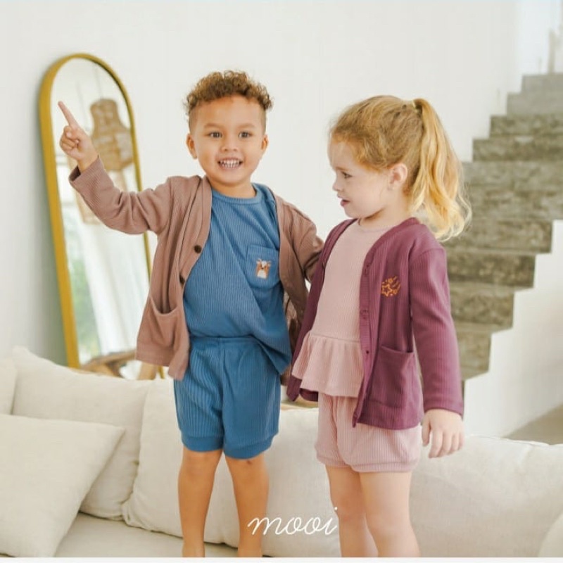 Mooi CARDIGAN RIB KIDS Unisex / Cardigan Anak Rib NEW