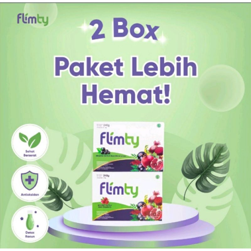 FLIMTY FIBER ORIGINAL PELANGSING DETOX 2 Box (32 Sachet) PAKET HEMAT !!