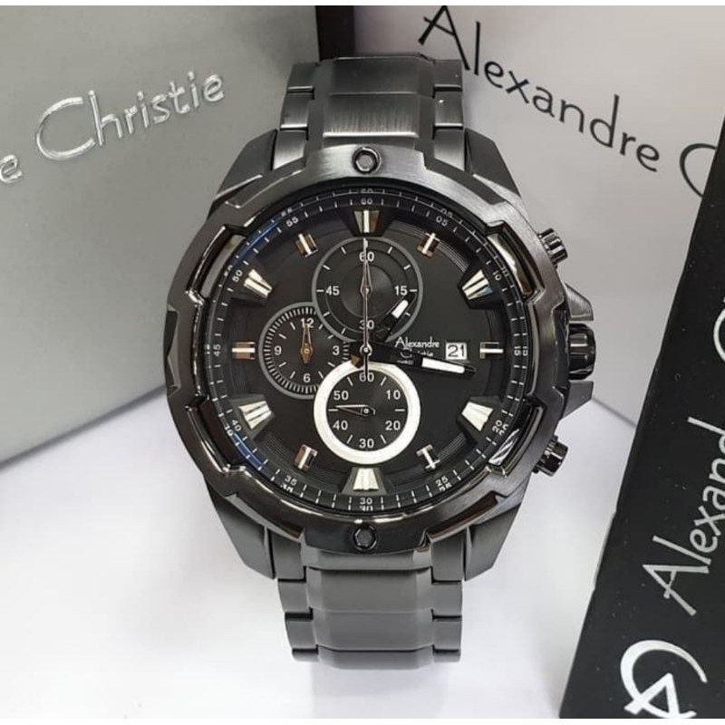Alexandre christie jam tangan AC 6305 full black