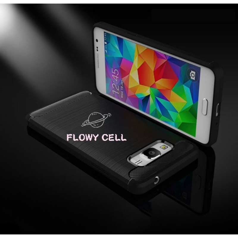 Samsung J2 Prime / J2 2015 / Grand Prime Black carbon fiber case softcase casing