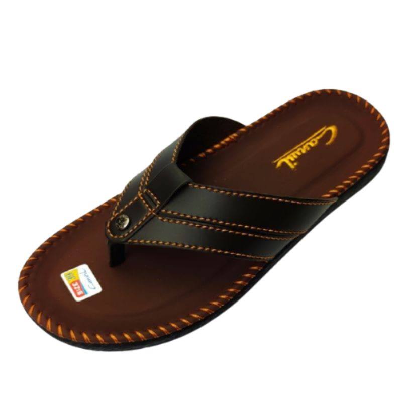 HOT PRODUCT / SANDAL KULIT PRIA / SANDAL JEPIT TERBARU / SANDAL PRIA - ANAMEX-Jepit coklat