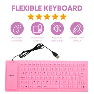 Keyboard Flexible Kabel USB Bahan Karet Anti Air For Laptop PC