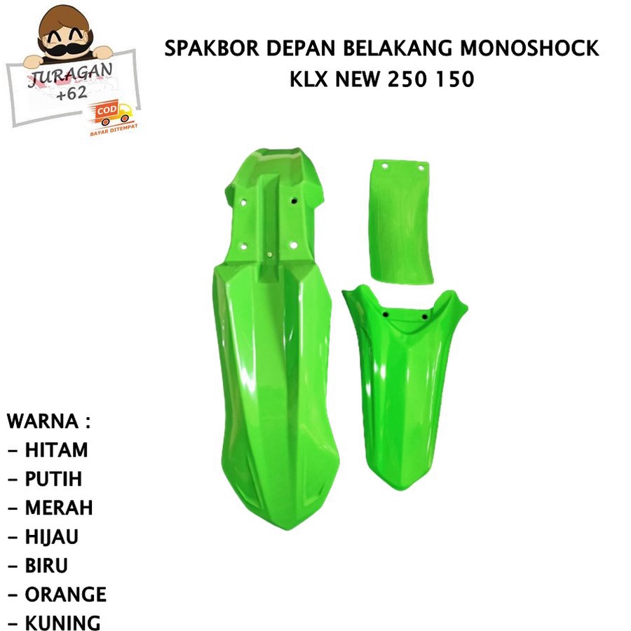 SPAKBOR SET KLX NEW 150 250 DTRACKER DEPAN BELAKANG COVER LUMPUR MONOSHOCK D TRACKER