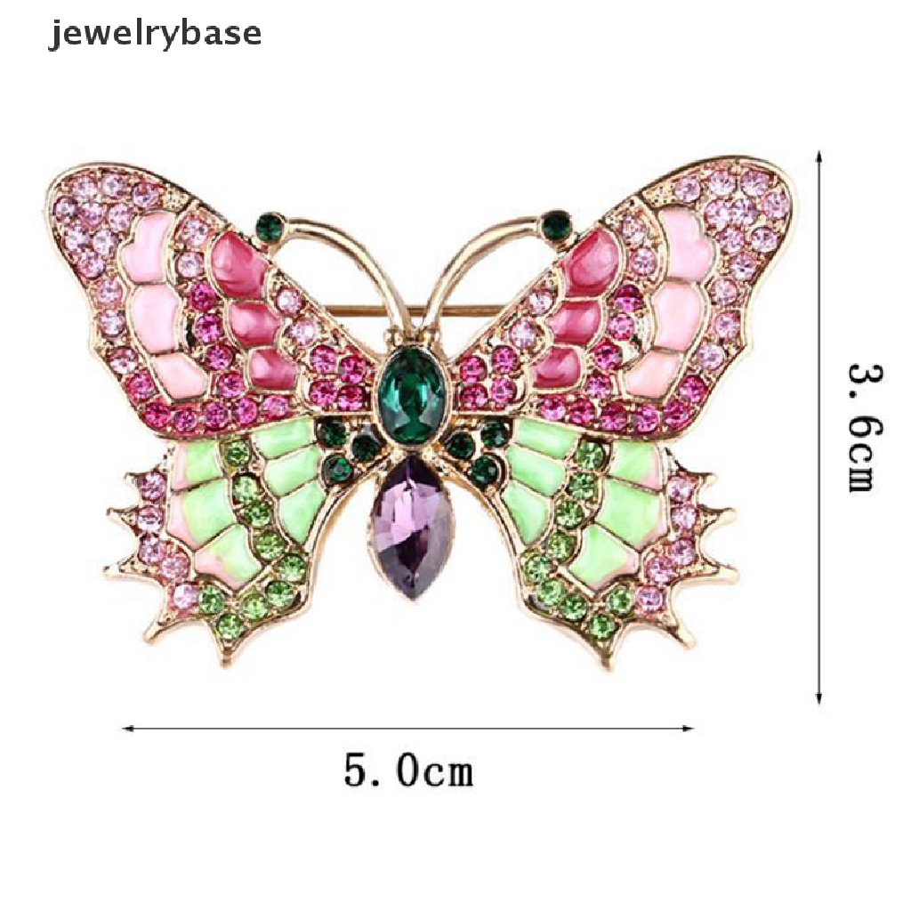 Bros Bentuk Kupu-Kupu Aksen Kristal Berlian Imitasi Warna-Warni Gaya Retro Untuk Hadiah