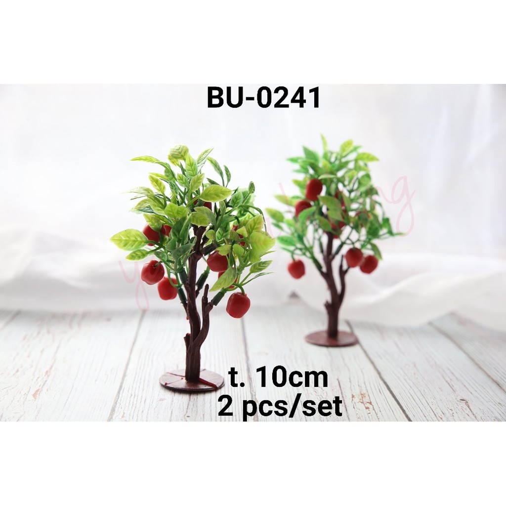 BU-0241 Topper hiasan kue tart cake pohon bunga daun apel plastik yamama baking