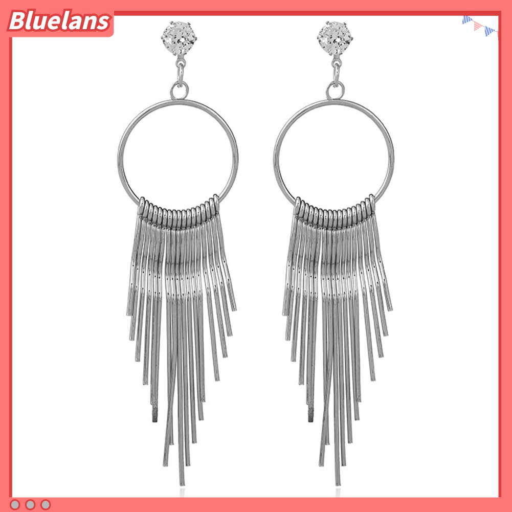 Anting Rumbai Panjang Bahan Logam Anti Alergi Untuk Wanita