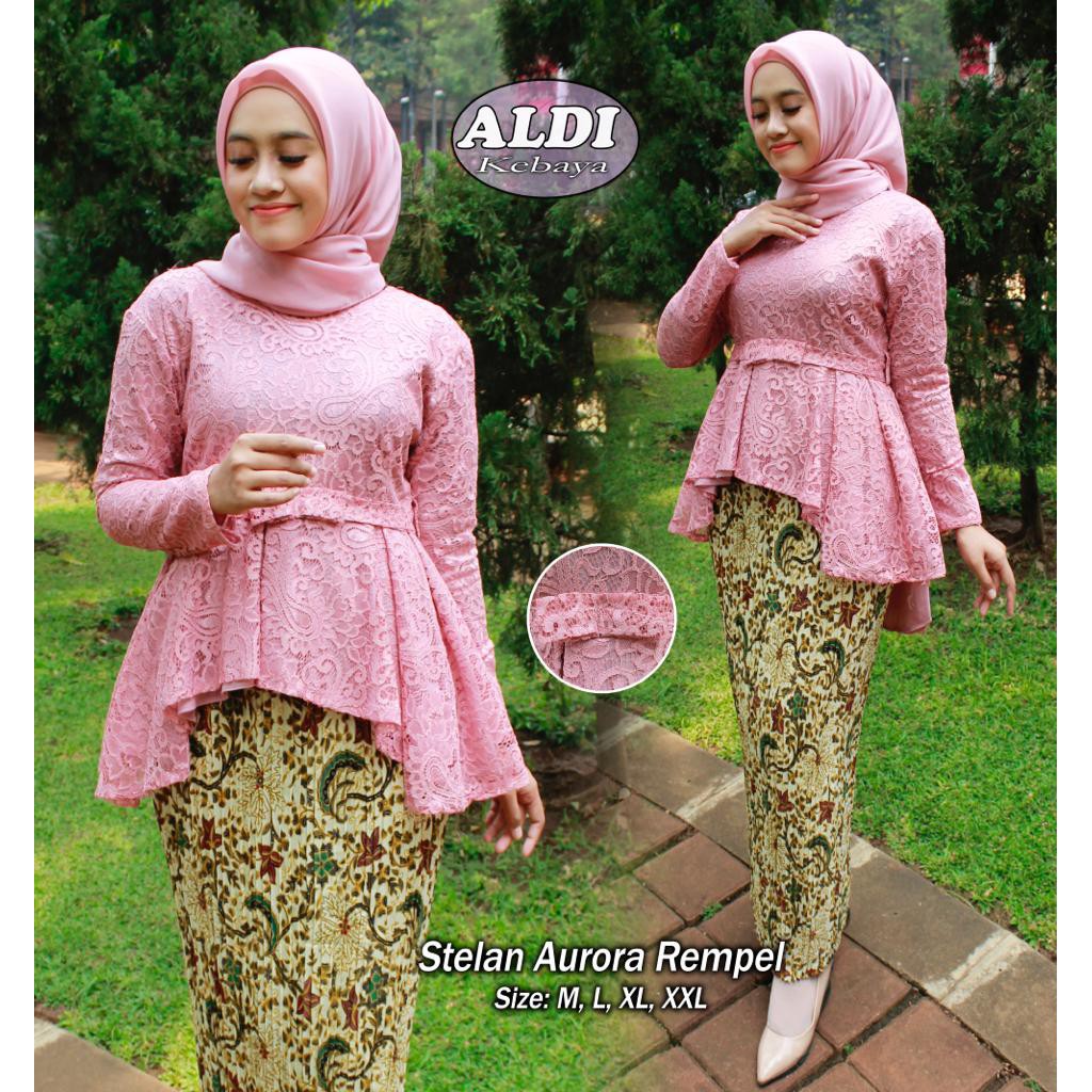 KEBAYA BRUKAT TERBARU! SET AURORA REMPEL - KEBAYA BRUKAT MODERN - BAJU KEBAYA AURORA - BRUKAT AURORA