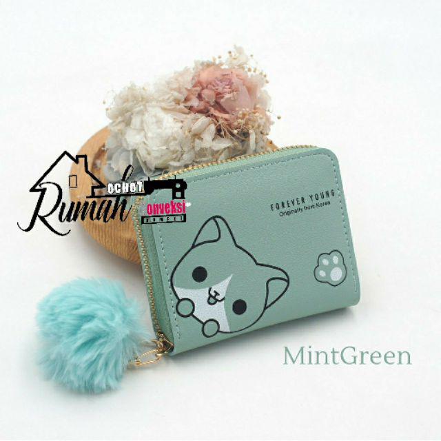 OCHOT DOMPET PANDA MINI #DOMPET WANITA MINI/DOMPET WANITA LIPAT/DOMPET LUCU-Mint