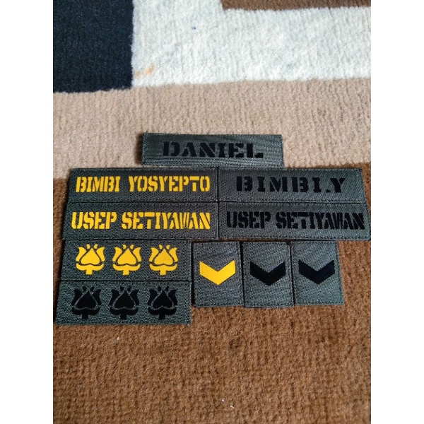 PATCH LASER NAMA+PANGKAT BUAT TOPI PET PDH/PDL