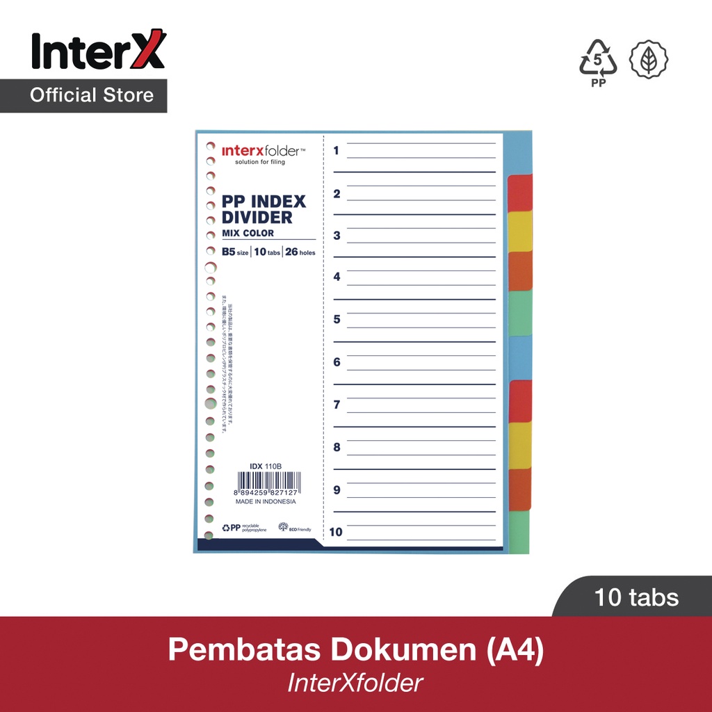 

InterX Index Divider A4/10 Tab