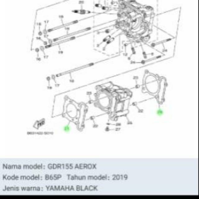 Paking Blok head Yamaha NMax N Max 2DP-E1181-00