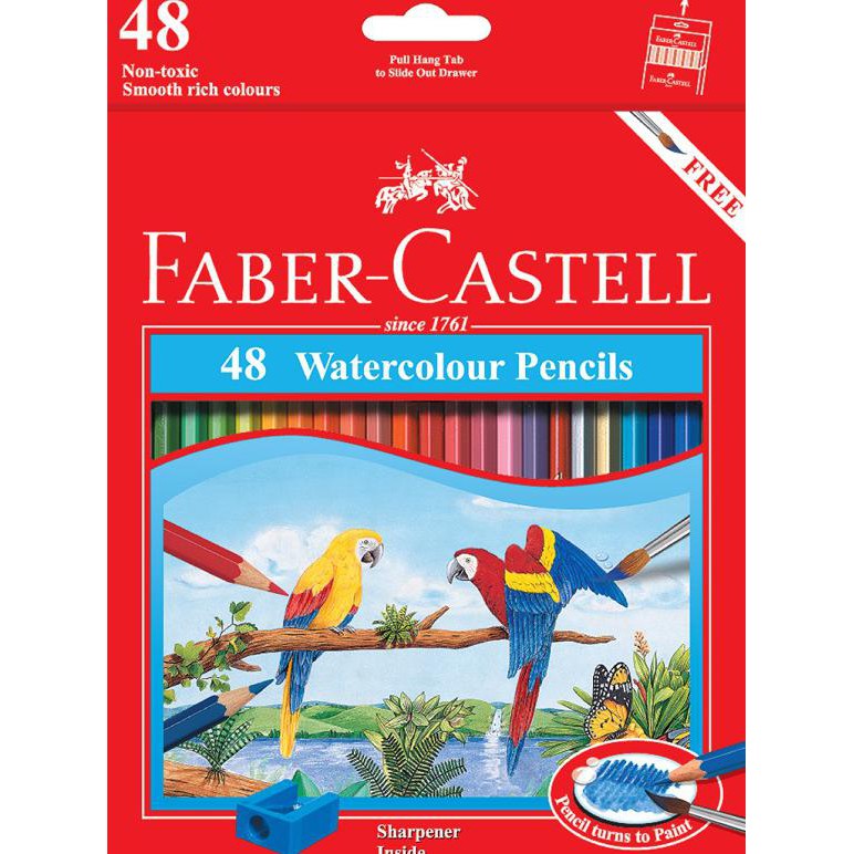 

Imurahl Pensil Warna Faber Castell 48 Water Colour / Free Kuas Dan Rautan