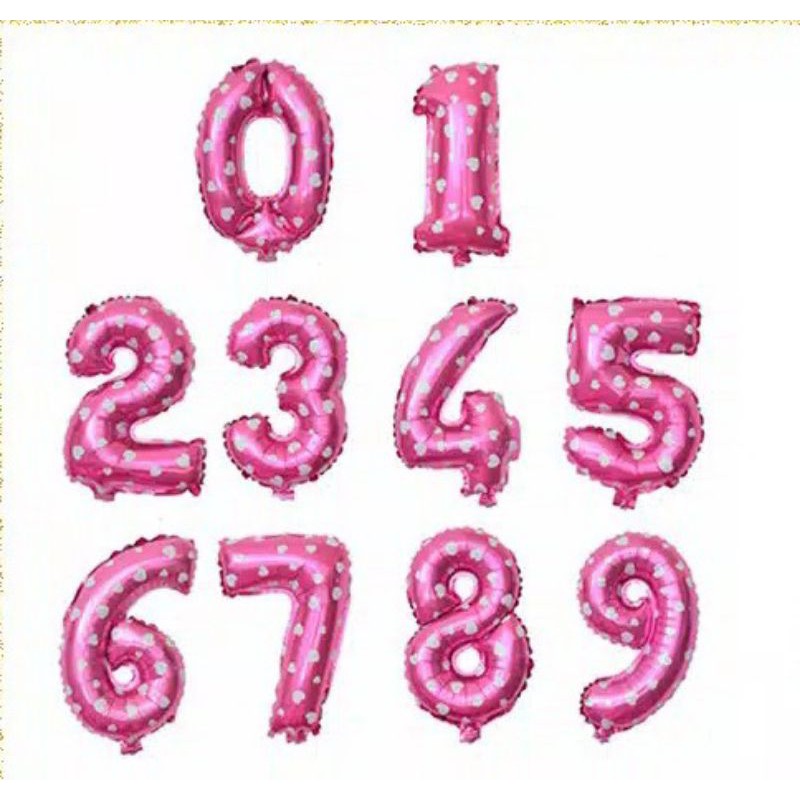 {HM} COD Balon Angka 40cm Pink & Biru Ulang Tahun Suveinir Perlengkapan Pesta Murah
