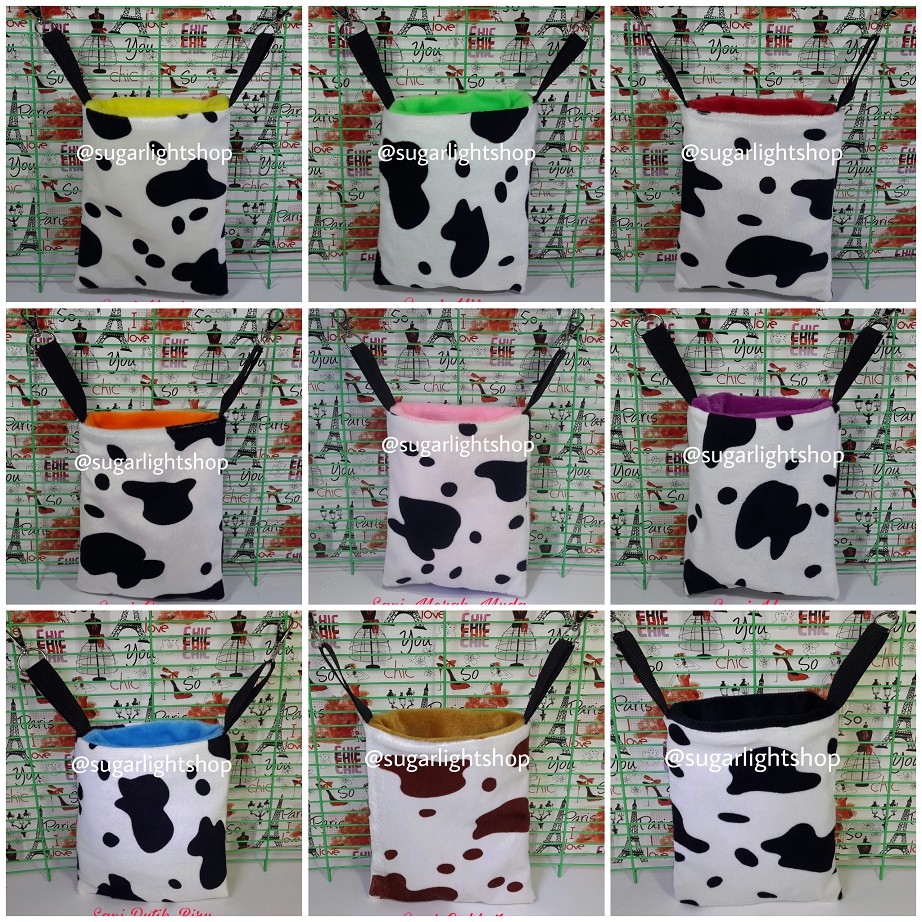 Pocket Pouch Motif Sapi Sleeping Pouch Tempat Tidur Kotak Hewan