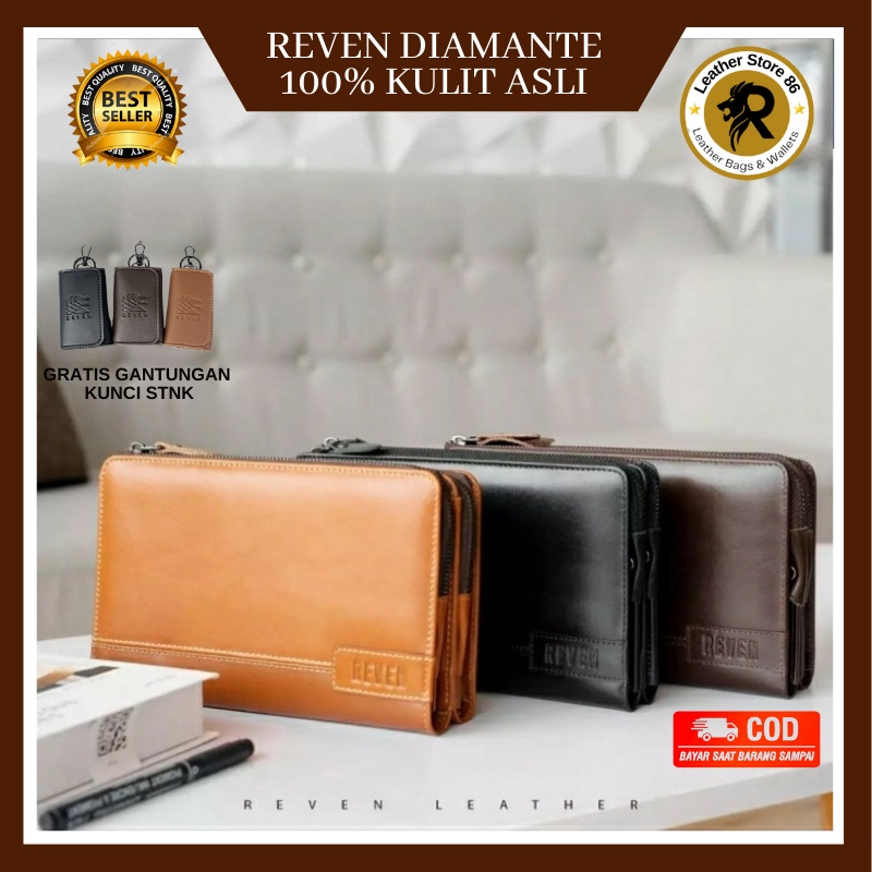 Reven Diamante HandBag Pria Kulit Asli Tas Tangan Pria Kulit asli Tas Tenteng Pria Kulit Asli Premiu
