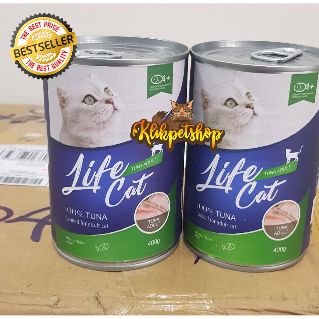 Makanan Basah Kaleng Kucing Dewasa Life Cat Tuna 400 Gram Wet Food