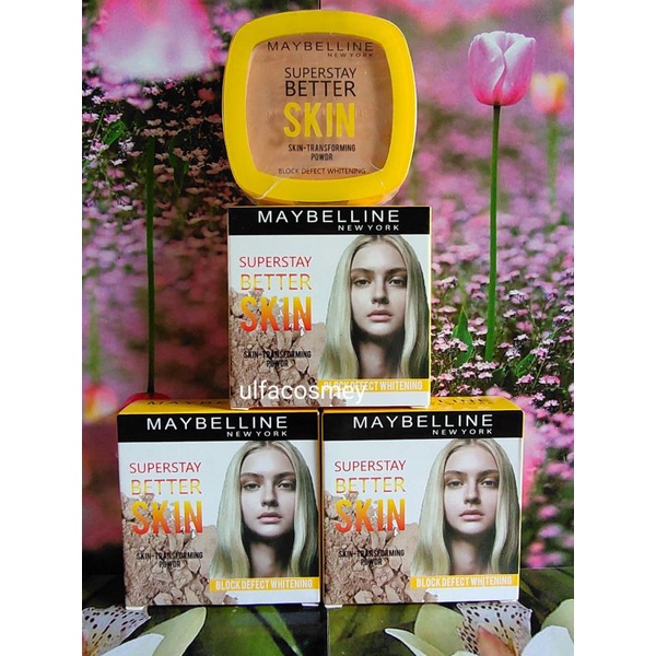 bedak maybelline kering dan basah dus kuning