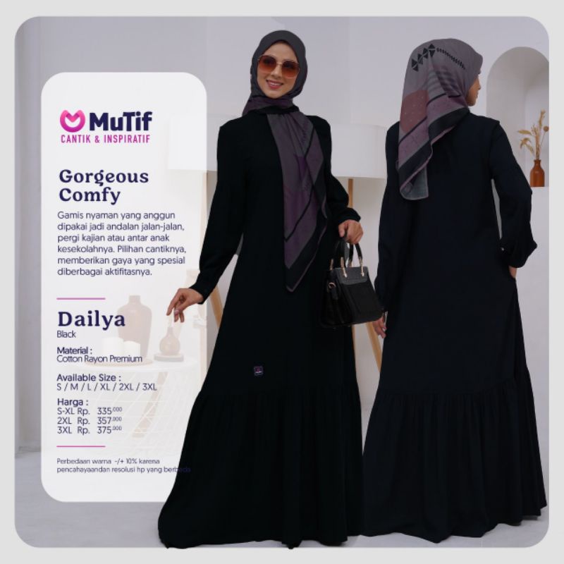 GAMIS MUTIF DAILYA BLACK