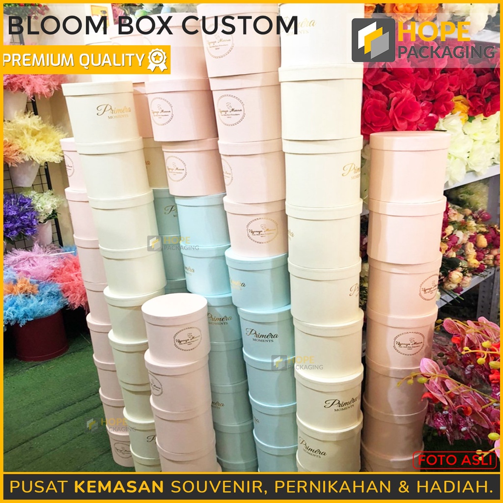 Bloom Box Custom Logo box Hampers / souvenir / box flourish bunga