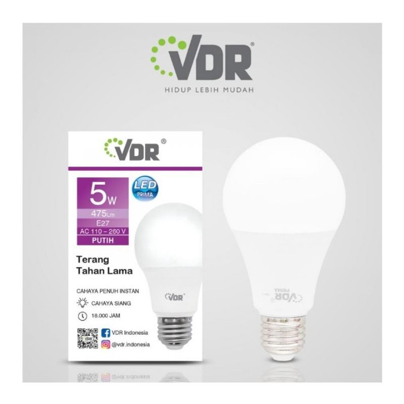 Bohlam LED VDR / Lampu LED VDR / LAMPU LED VDR PRIMA / Lampu LED Bulb Murah 5W VDR
