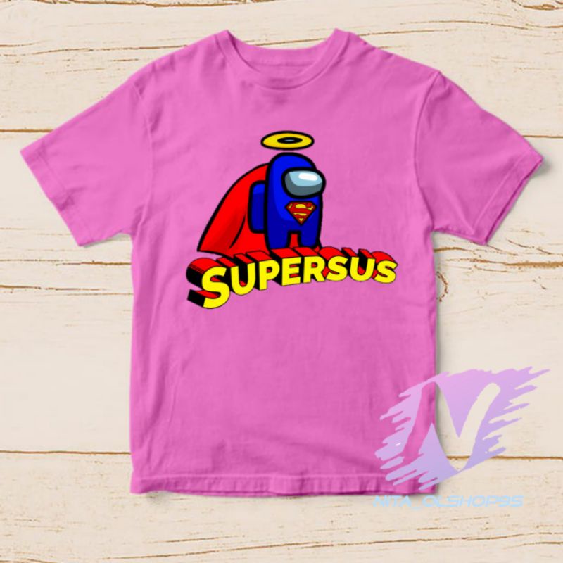 kaos anak supersus superman kaos among us