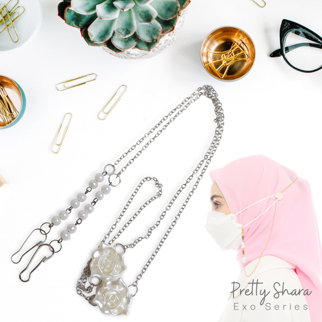 EXO Series Strap Mask 2in1 by Pretty Shara Kalung Pengait Konektor Lanyard masker headloop hijab