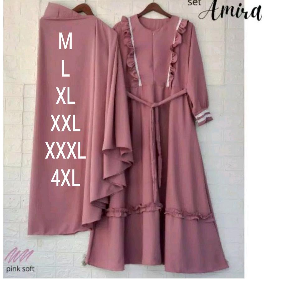 ⚡️Star 9.9⚡️ PROMO Gamis Syarii Set Jilbab Ukuran Jumbo Gamis Syarii Lebaran Ukuran Jumbo Terbaru Ke
