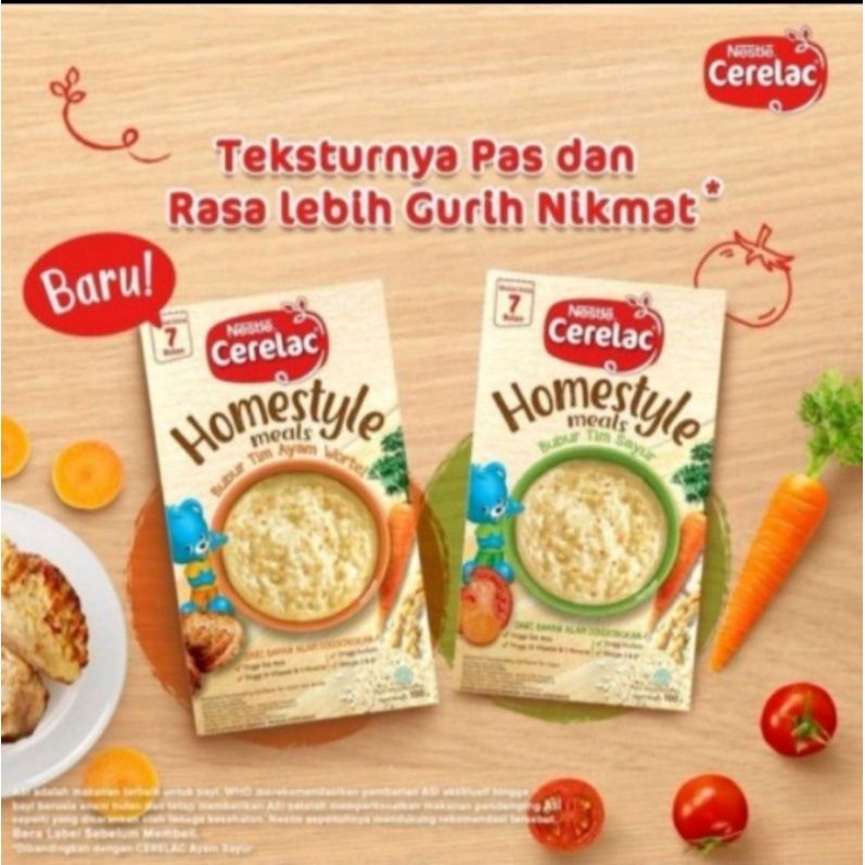 Nestle Cerelac Homestyle / Bubur bayi 7+bulan 100gr/ Bubur tim sayur