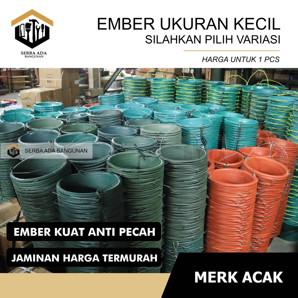 EMBER COR HIJAU TUA KECIL PLASTIK LENTUR PECAH/TIMBA SEMEN TUKANG BANGUNAN AIR SEMEN PASIR MER