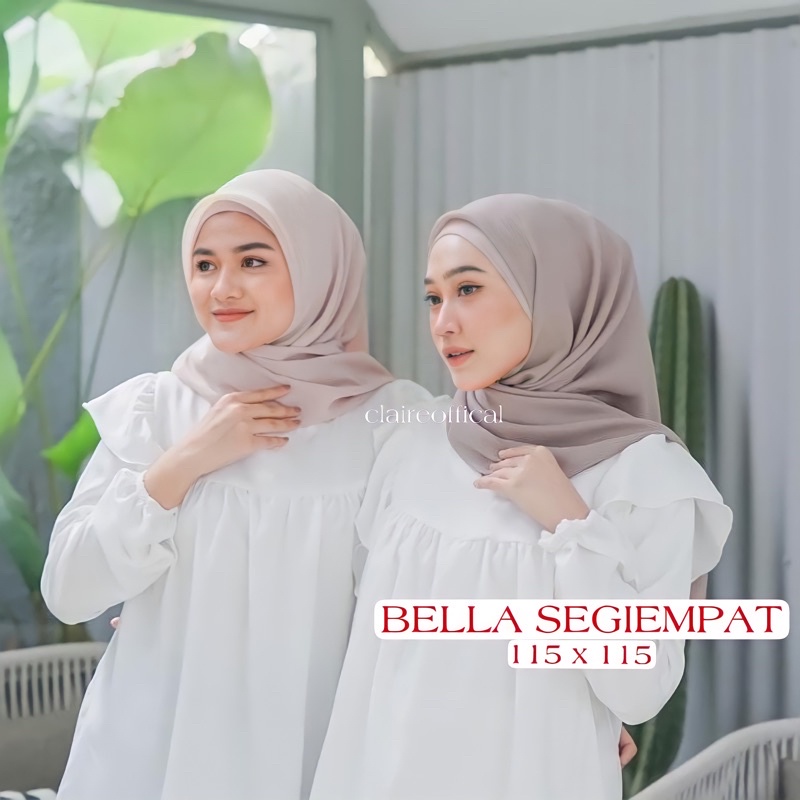 Jilbab Segiempat BELLA SQUARE /hijab pollycotton kerudung segiempat hijab murah/ Atasan / Hijab