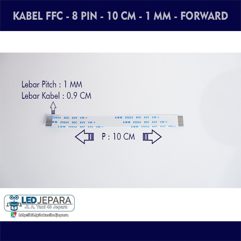 Kabel Fleksibel 8 Pin Panjang 10CM Lebar 0.9CM Searah/Forward Kabel Touchpad Acer 5473G Acer E5 E14