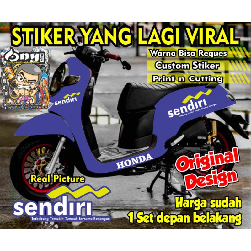 Stiker Scoopy prestige, stiker Sendiri,  striping variasi scoopy, stiker scoopy minimalis
