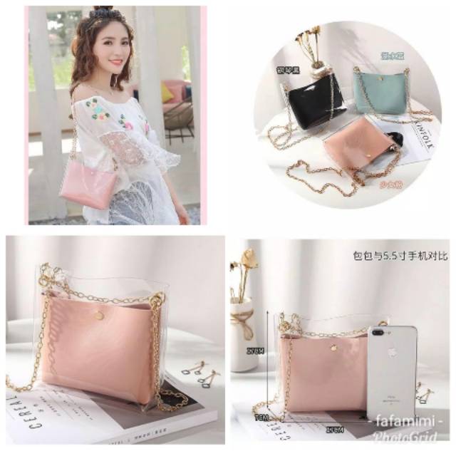 Shoulder bag transparan tas import tas fashion wanita