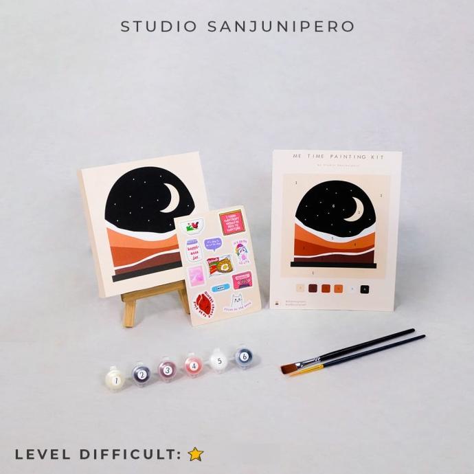 

Mini MOON painting kit / Studio sanjunipero paint by number ---READY---