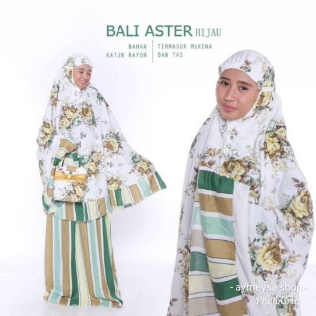 Mukena Bali Dewasa Katun Rayon Super Jumbo Motif Shabby Salur Lily