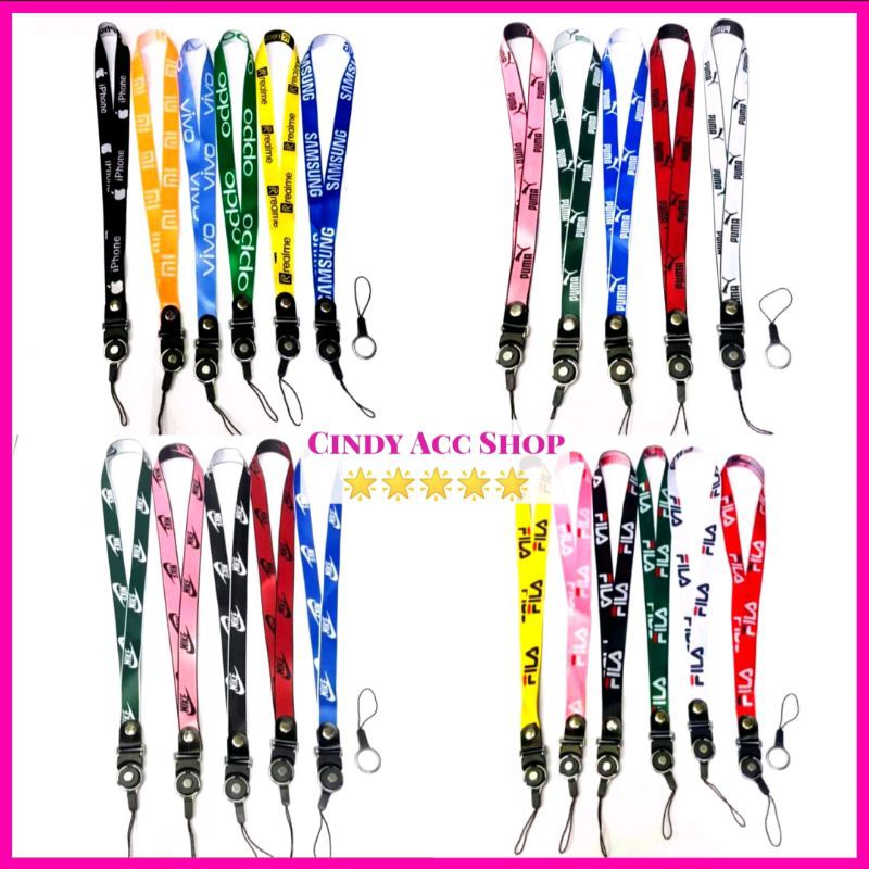 TALI GANTUNGAN HP PREMIUM MOTIF WARNA WARNI / LANYARD ID CARD / TALI HP