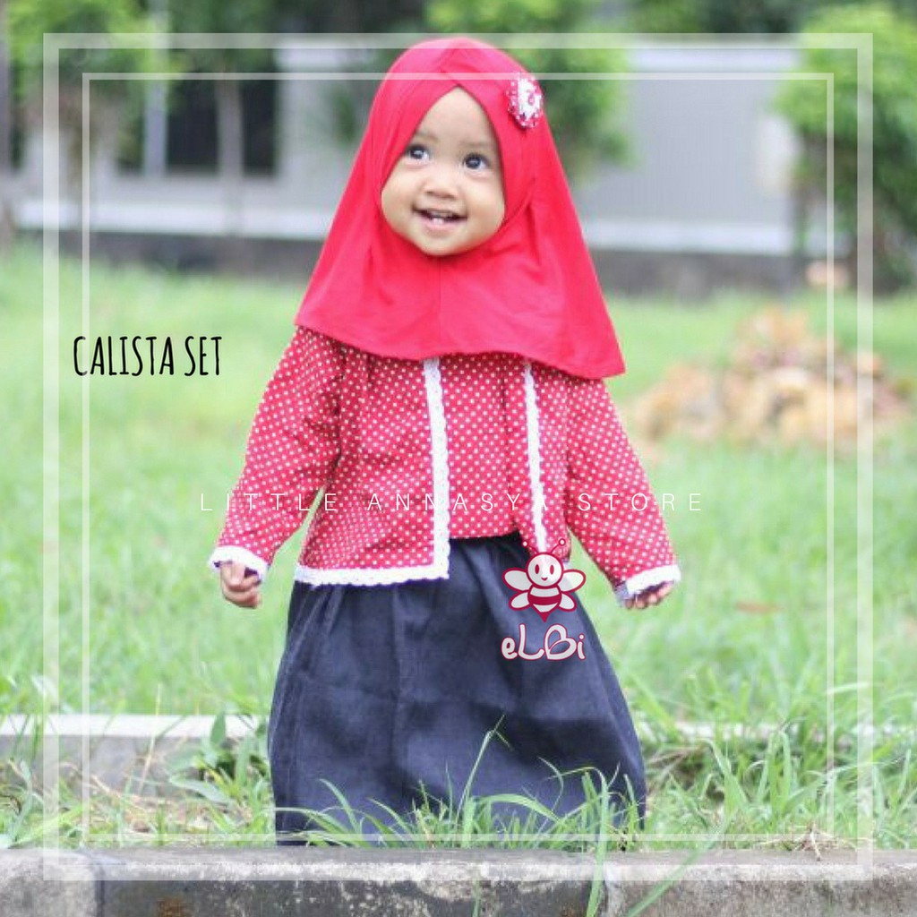 Baju Muslim Anak / Baju Muslim Balita Perempuan / Calista Set