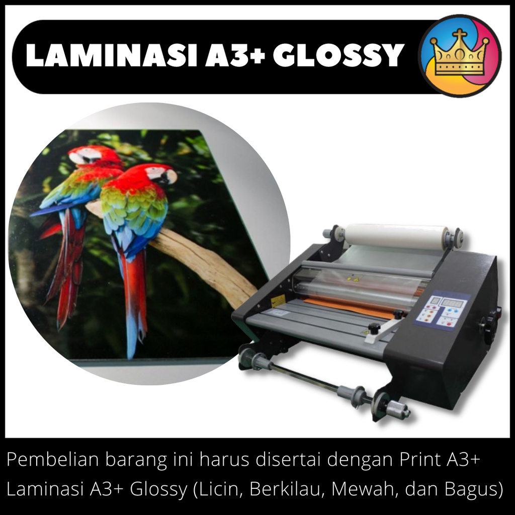 

DIGITAL PRINT A3+ Laminating Laminasi Glossy Gloss Glosi Thermal Panas