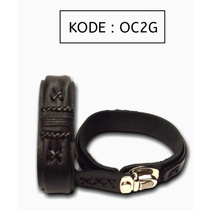 Gelang Kulit Pria Hitam