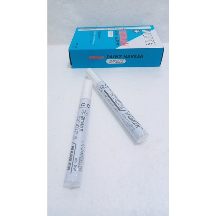 

Spidol snowman paint marker white /putih permanent WP-12 per pc