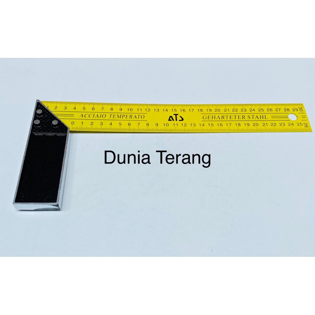 Siku Tukang ATS 12in 30 cm KUNING TEBAL - Penggaris Siku L Jumbo Mistar Siku Meter Bangunan 30cm