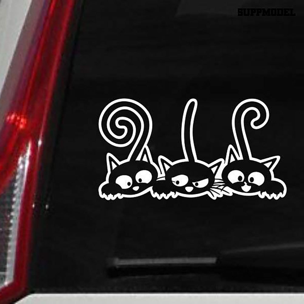 Sticker Decal Reflektor Dekorasi Body Dan Jendela Mobil Gambar Kucing Lucu