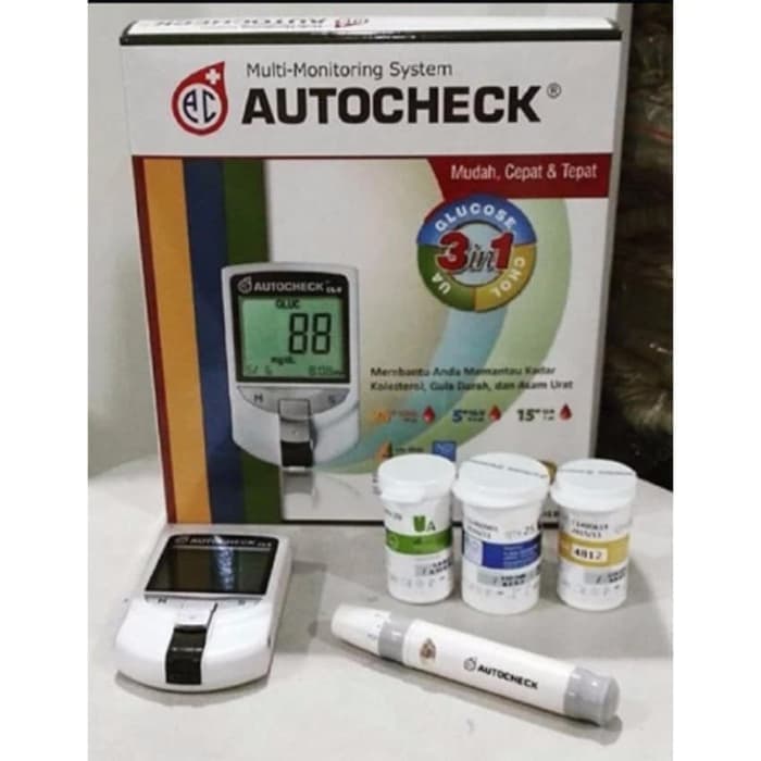 Autocheck Alat Test Gula Darah Asam Urat  Kolesterol Autocheck 3in1