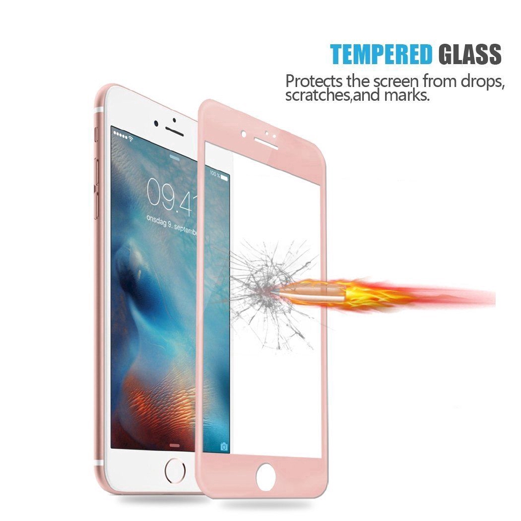 Pelindung Layar Tempered Glass 3D Curved For iPhone 8 / 7 / 6 / 6S Plus