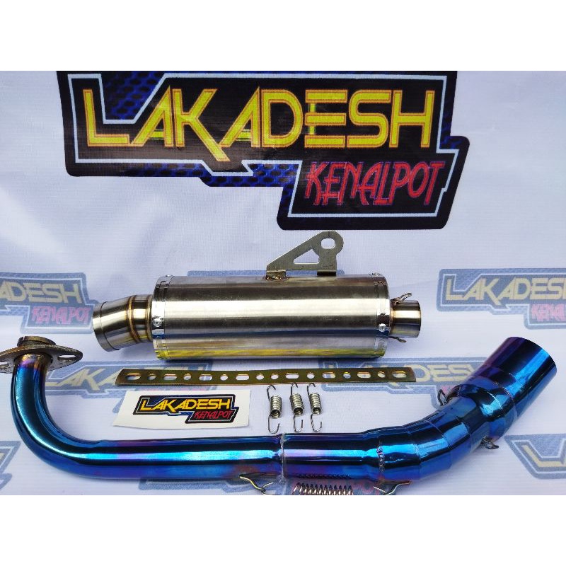 KNALPOT POLOS/LASER NAMA LEHER BLUEMOON (INLET 38/50) BEAT MIO VARIO AEROX SCOOPY NMAX PCX ADV DLL