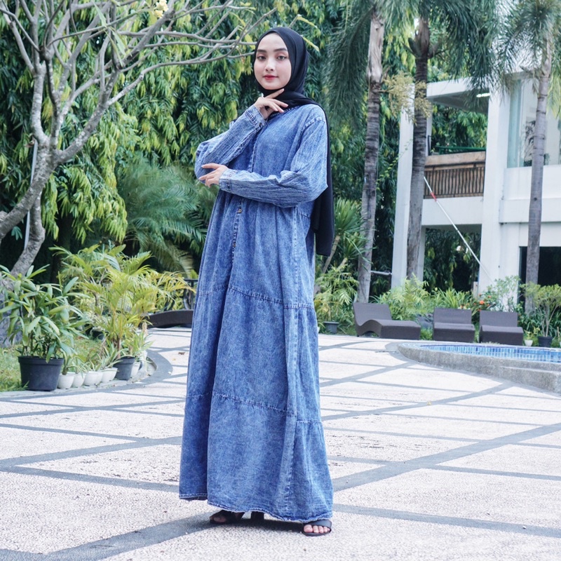 Long dress Amara maxy jeans denim 3 dara